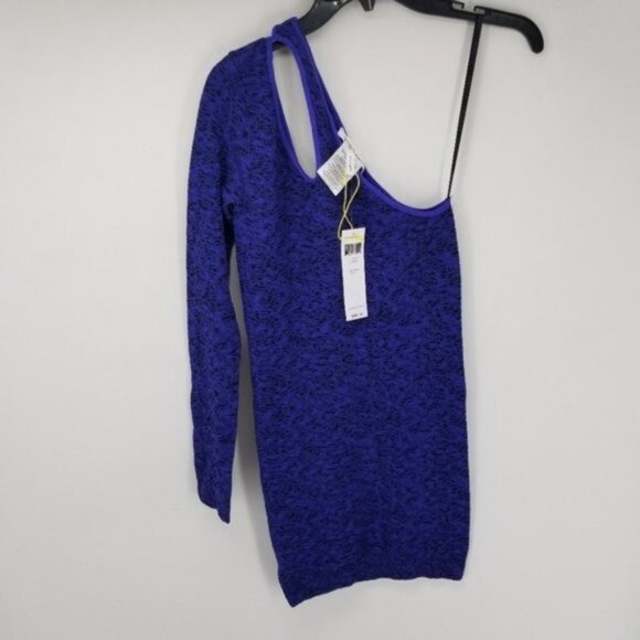 BCBG Generation Bodycon One Shoulder Stretch Dress Size XS Small Purple Blue - Picture 5 of 9
